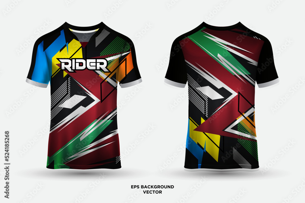 Futuristic Jersey Design Template Soccer Club Uniform Tshirt Front And Back Futuristic Jersey Design Template Soccer Club Uniform Tshirt Front And Back