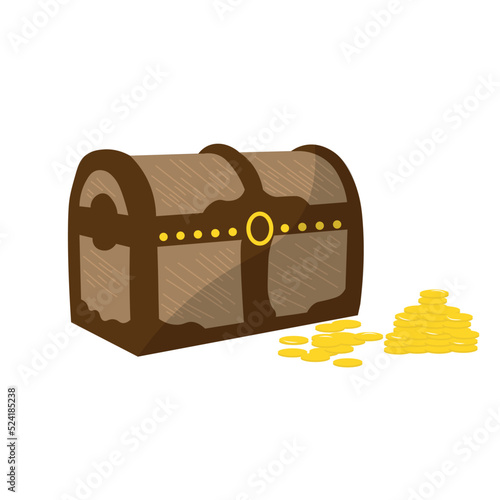 Treasure chest on white background