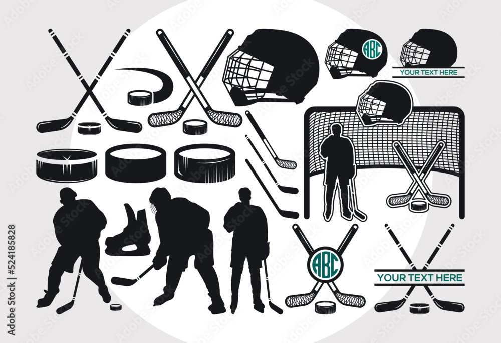 Hockey Puck Sticks SVG Bundle Hockey Puck Svg Hockey Sticks Svg