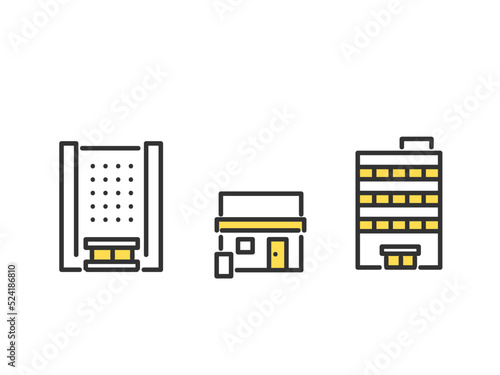 ビル・オフィス・店舗の建物のイメージイラスト素材