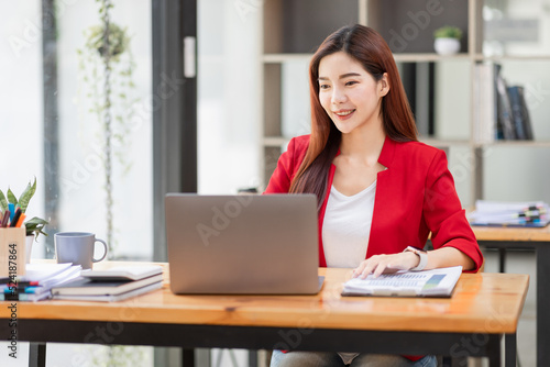 Business Documents, Auditor business Asian woman checking searching document legal prepare paperwork report analysis TAX time, accountant Documents data contract partner deal in the workplace.