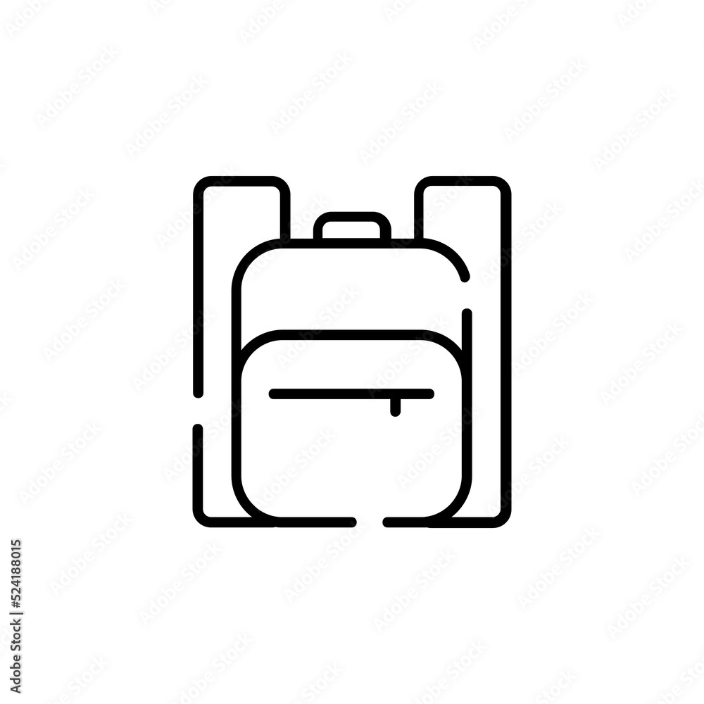 Backpack, School, Rucksack, Knapsack Dotted Line Icon Vector Illustration Logo Template. Suitable For Many Purposes. Backpack, School, Rucksack, Knapsack Dotted Line Icon Vector Illustration Logo Template. Suitable For Many Purposes.
