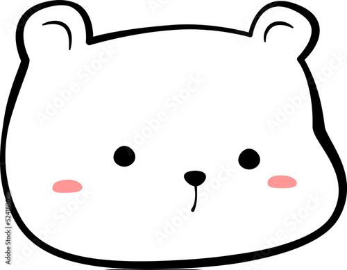 cute bear head cartoon element