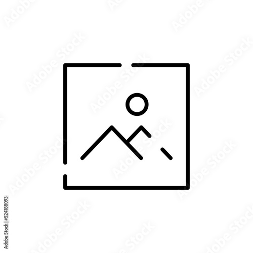 Picture, Gallery, Image Dotted Line Icon Vector Illustration Logo Template. Suitable For Many Purposes.