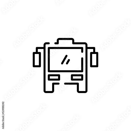 Bus, Autobus, Public, Transportation Dotted Line Icon Vector Illustration Logo Template. Suitable For Many Purposes.