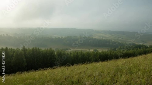 Fog timelapse in hilly terrain