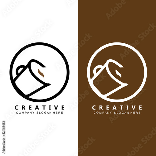 Beans And Coffee Cup Logo Template vector icon design