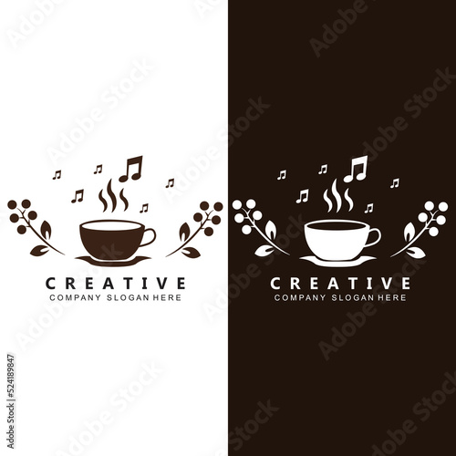 Beans And Coffee Cup Logo Template vector icon design