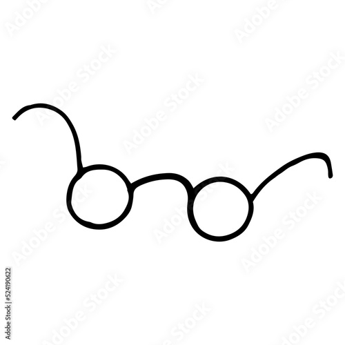 glasses hand drawn in doodle style. vector, minimalism, monochrome.