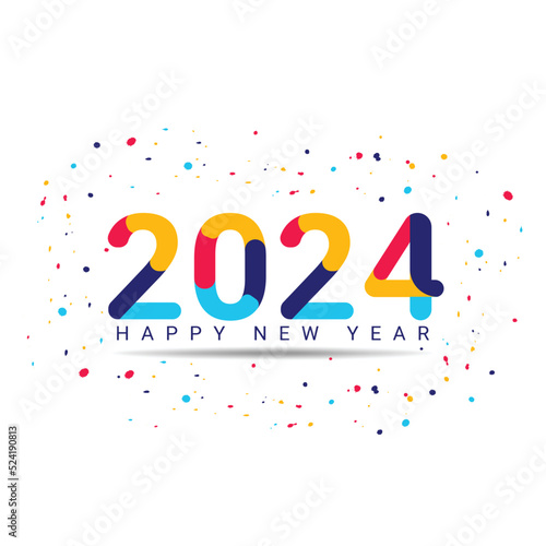2024 Happy new year colorful design template
