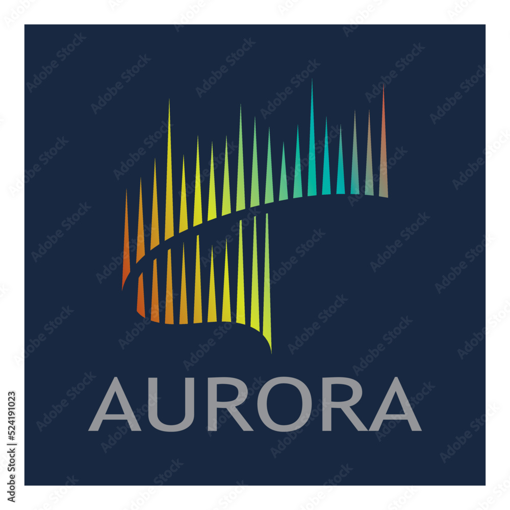 Fototapeta premium aurora logo design icon illustration vector template