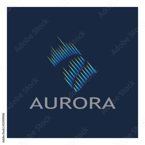 aurora logo design icon illustration vector template