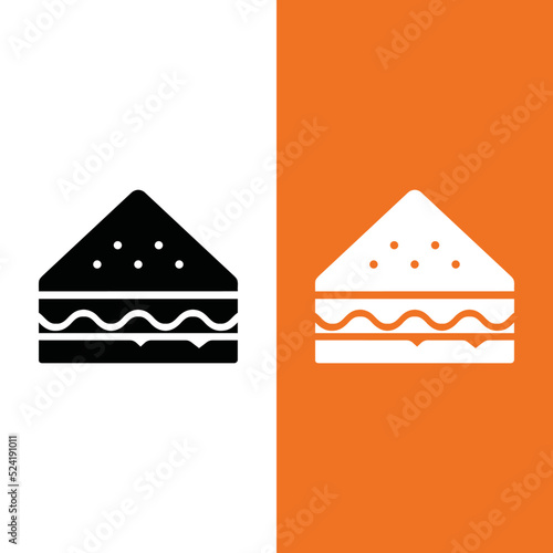 Sandwich Vector Icon in Glyph Style. A sandwich is a food typically consisting of vegetables, cheese, meat, placed on or between slices of bread. Vector illustration icon for an app, website, or logo