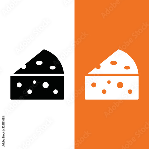Cheese Vector Icon in Glyph Style. Cheese is a dairy product, derived from milk and produced in wide ranges of flavors, textures and forms by coagulation of the milk protein casein. Vector Icon.