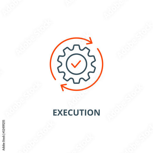 Execution icon with simple element illustration concept symbol design used for web and mobile