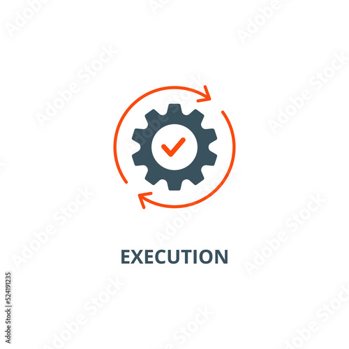 Execution icon with simple element illustration concept symbol design used for web and mobile