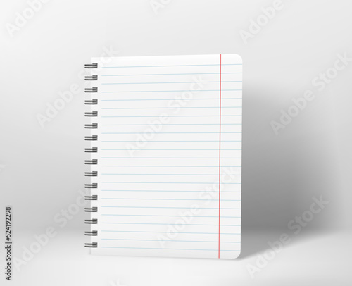 White paper binder nockup. Vector mock up photo