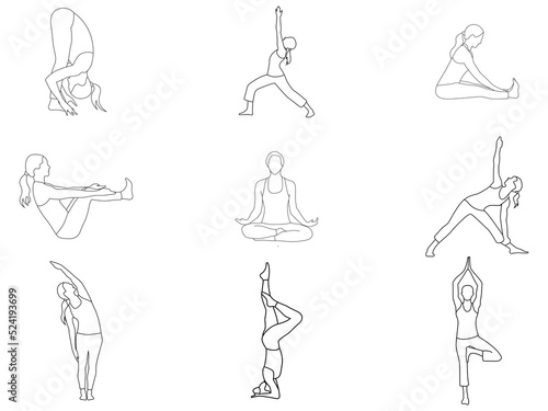 set of poses, yoga pose