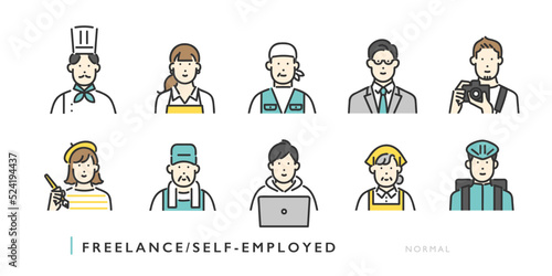フリーランス・個人事業主のイメージイラスト素材