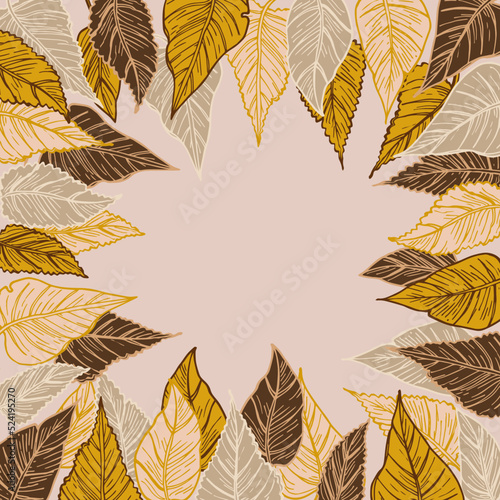 seasonal autumn vector design for cards, posters or flyers with fallen yellowed leaves