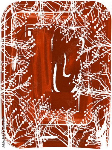 branches background hand drawn illustration with watercolor brush strokes