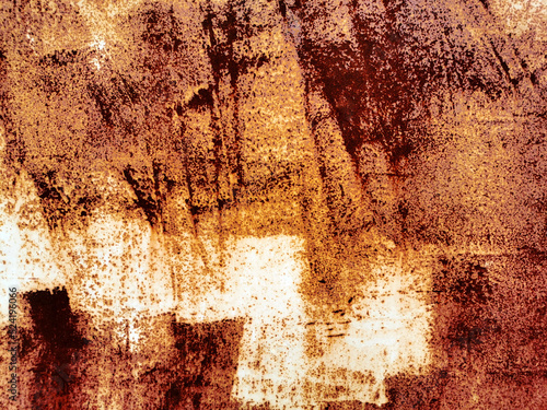 textured old rusty metal garage wall with corrosion