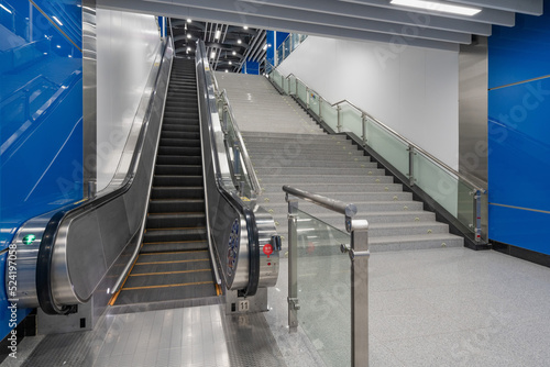 Escalator in subway station