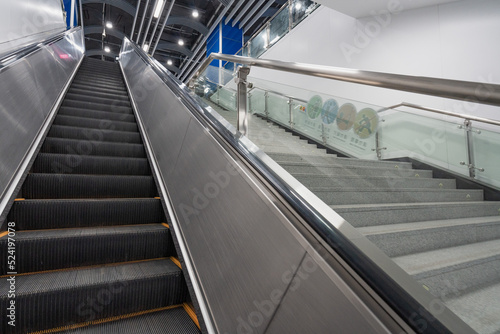 Escalator in subway station