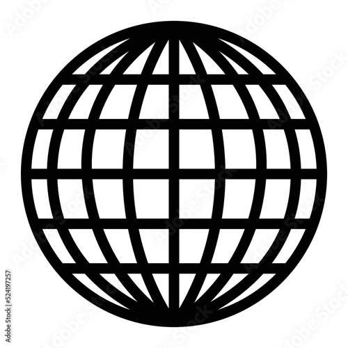 地球とインターネットのアイコン、ネットワーク、編集可能なベクターイラスト　