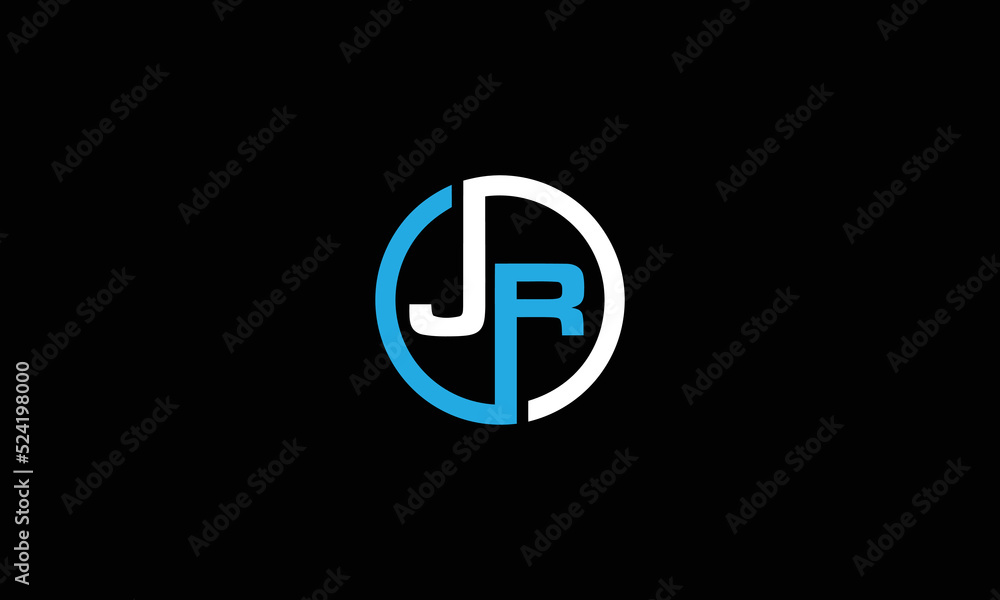 JR or J R letter alphabet logo design in vector format. JR or J R letter alphabet logo design in vector format.