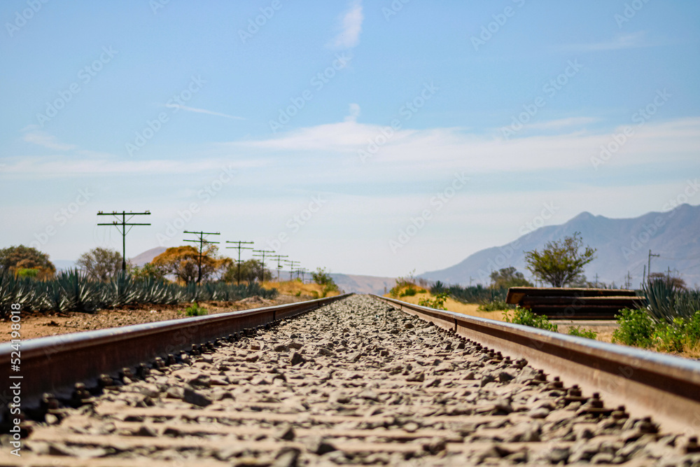 Fototapeta premium Eisenbahn in der Wüste