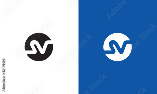Modern and professional SV initials logo design