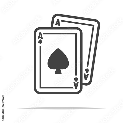 Playing cards icon transparent vector isolated