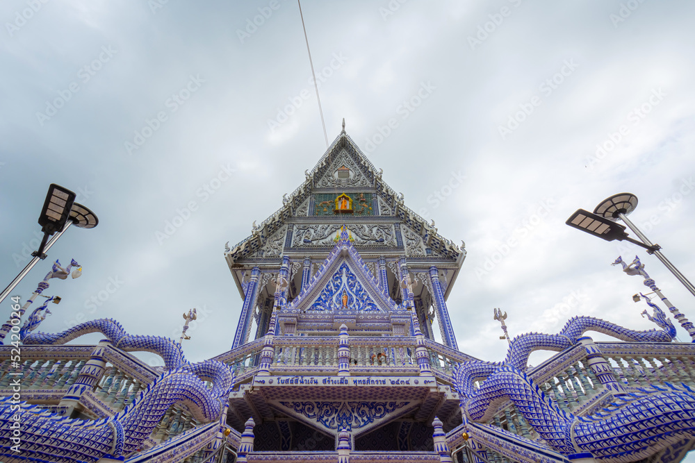 The Blue Temple at Wat Paknam Khaem Nu, Chanthaburi, Thailand.