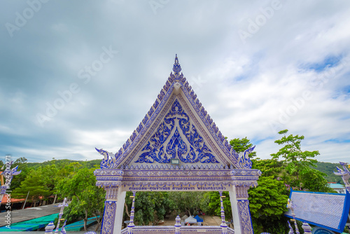 The Blue Temple at Wat Paknam Khaem Nu  Chanthaburi  Thailand.