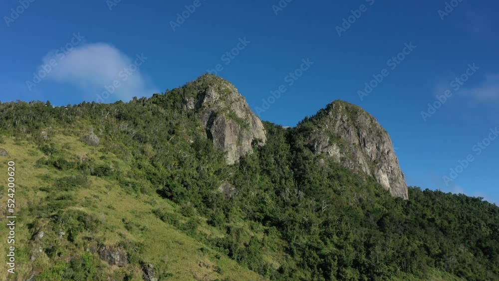 Still Drone Shot Drone Shot of nature reserve, Cerro Las Tetas. Locally known in Puerto Rico as Still Drone Shot Drone Shot of nature reserve, Cerro Las Tetas. Locally known in Puerto Rico as