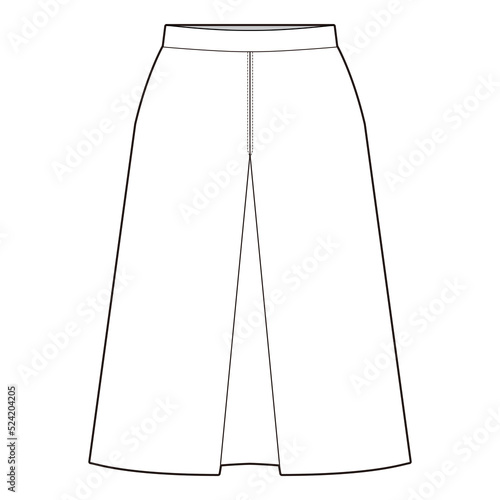 Inverted stitches skirt Skirt Flat Drawing Fashion Flat Sketches
