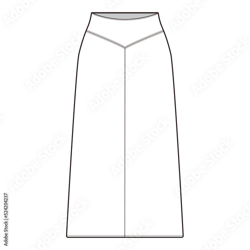 Yoke skirt Skirt Flat Drawing Fashion Flat Sketches 