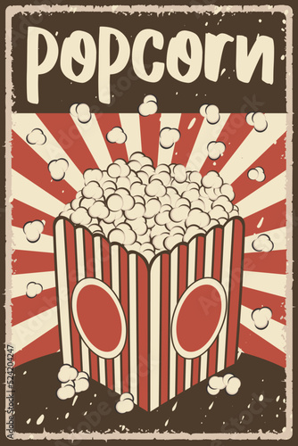 Popcorn Signage Poster Retro Rustic Vector