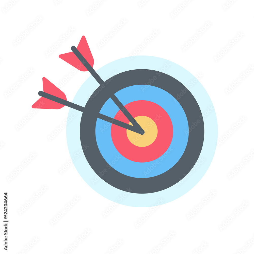 Arrows shot to the center of the target. business goal setting concept Arrows shot to the center of the target. business goal setting concept
