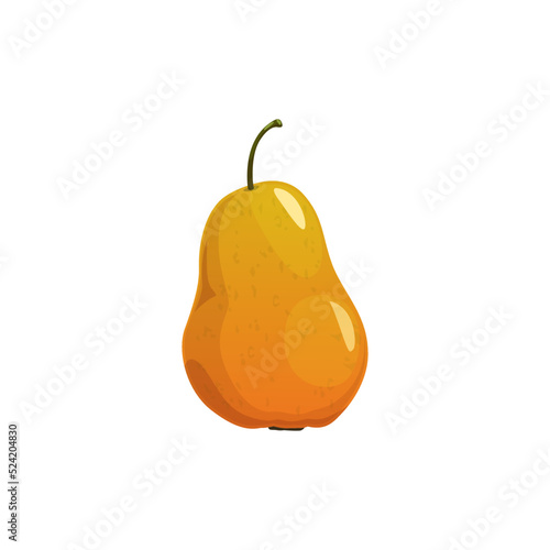 Pear fruit vector icon isolated on white background. Sign of juicy natural healthy farm fruit, ripe organic product. Cartoon element for design, garden pear symbol