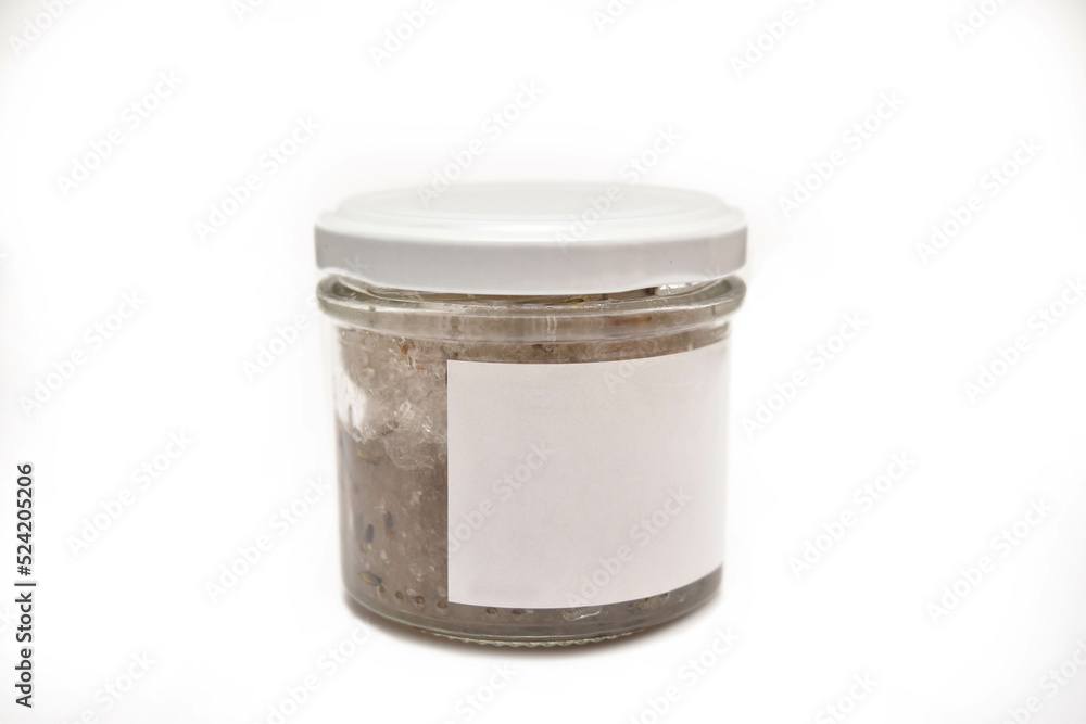 A mockup glass bottle with a blank label A mockup glass bottle with a blank label