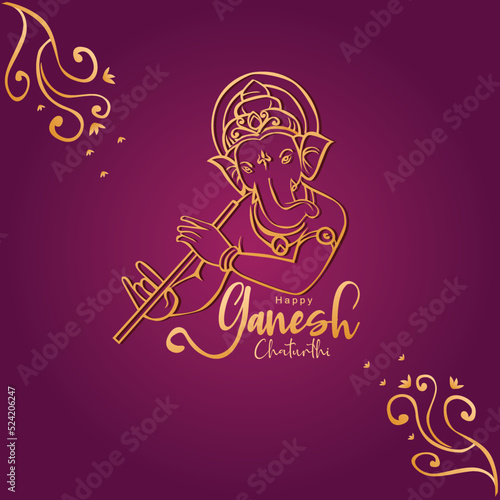 happy Ganesh Chaturthi greetings. vector illustration design.