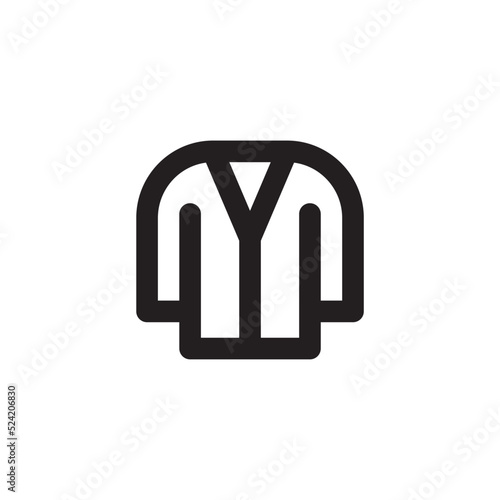 Simple cardigan icon, Vector outline icon on white background.