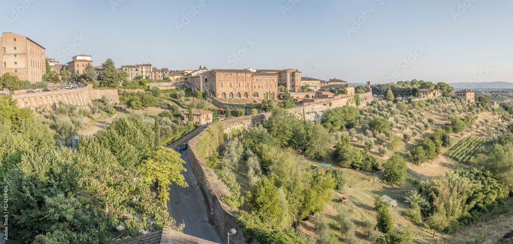 city walls and countryside just outside, Siena, Italy