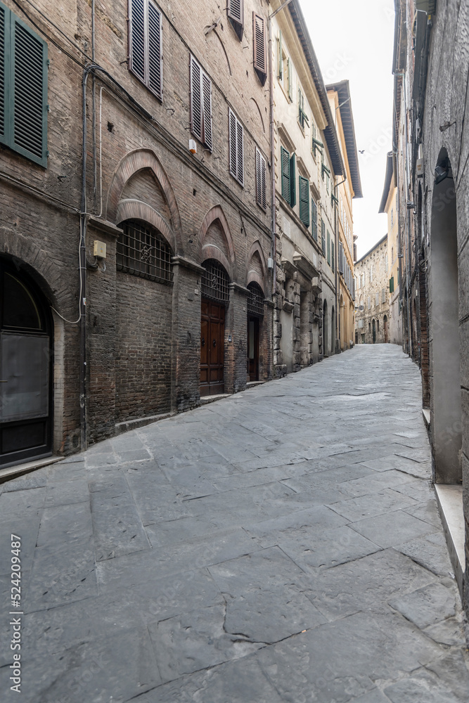 uphill street, Siena, Italy
