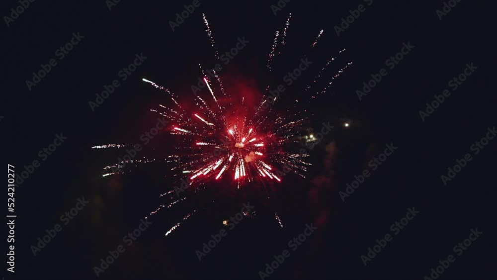 Fireworks in slow motion, pyrotechnics, close-up Fireworks in slow motion, pyrotechnics, close-up