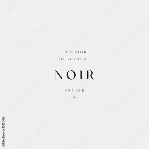 Noir Logo Concept - Typography Focused Branding Concept. Minimalist Wordmark, Interior Designer, Architect, Home Decor, Stylist, Lifestyle Coach Branding.