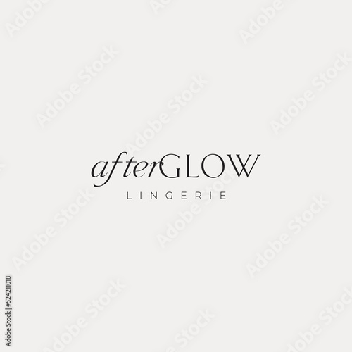 Afterglow Logo Concept - Minimalist Wordmark, Typography Focused Branding Concept. Feminine Brand: Fashion, Beauty, Lingerie, Makeup Logo.