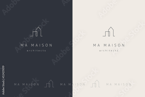 M initial Logo. Architecture Logo Concept for Interior Design, Real Estate or Architecture Brand. Ma Maison, Realtor, Residential Construction Logo Mark - Smart Stroke.